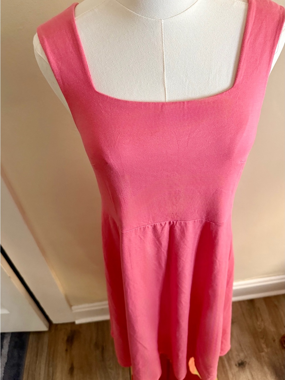 Able Coral-Pink Square Neck Maxi Dress - Picture 2 of 4